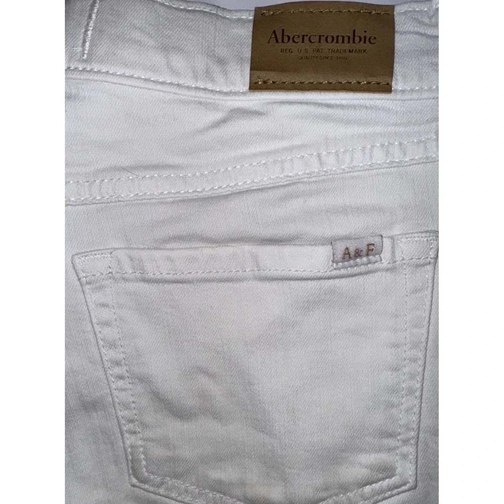Abercrombie Kids Girls' Mid-Rise Midi Shorts, Blue &‎ White Denim,  Size 13-14